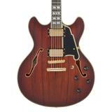 D'Angelico Deluxe DC (with Stopbar Tailpiece) Satin Brown Burst